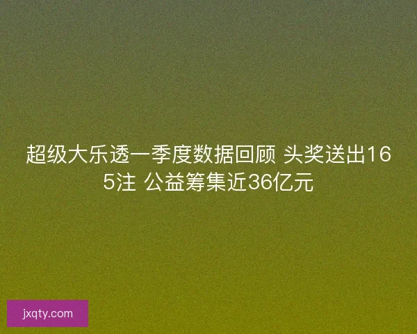 超级大乐透一季度数据回顾 头奖送出165注 公益筹集近36亿元
