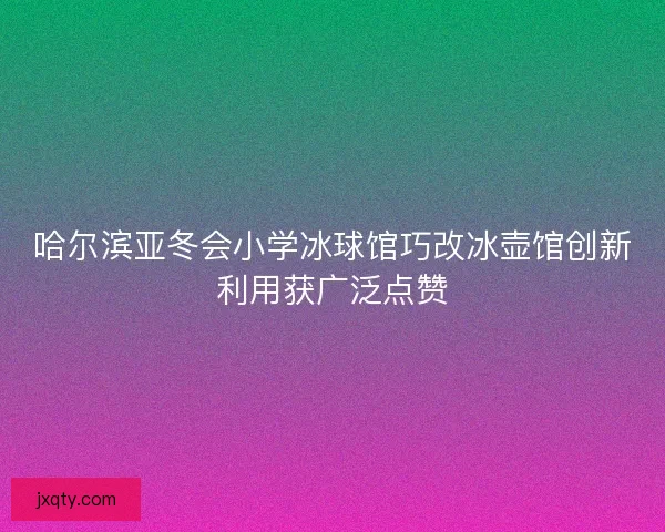 哈尔滨亚冬会小学冰球馆巧改冰壶馆创新利用获广泛点赞